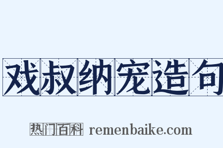 戏叔纳宠造句是什么意思的图片